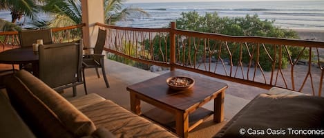 The view from the living/dining area. Casa Oasis Troncones beach vacation rental