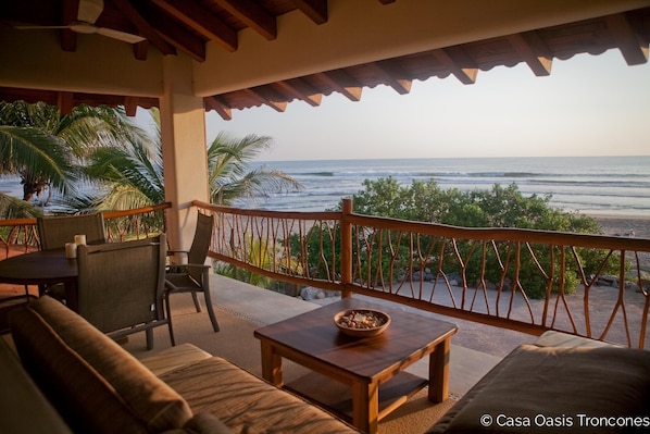 The view from the living/dining area. Casa Oasis Troncones beach vacation rental