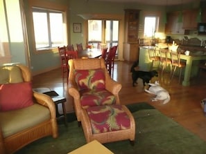 View to Dining Room & Kitchen Island