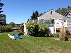 View of water from yard/kayaks come with cottage