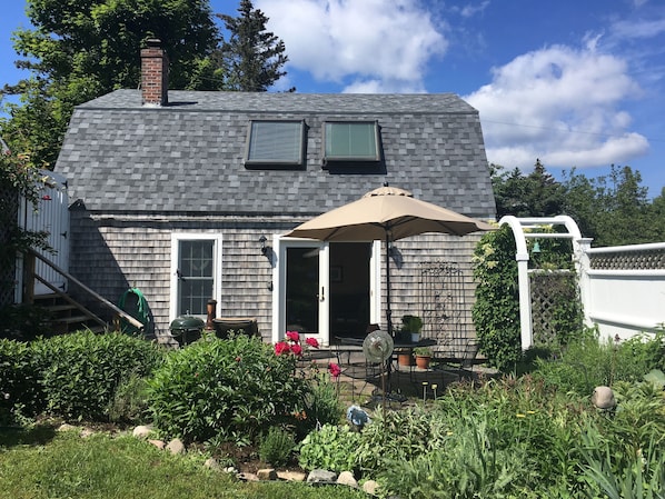 front of garden cottage