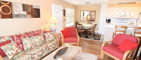 newly renovated kitchen, livingroom
