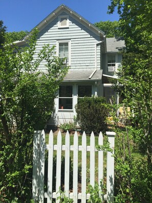 The front gate through the privet