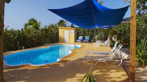 No worries about saving your spot by the pool, your lounge awaits with sunshades