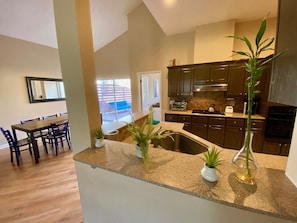 quartz counters and a nice Wolf Brand gas range