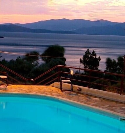 Pool and Aegean sea