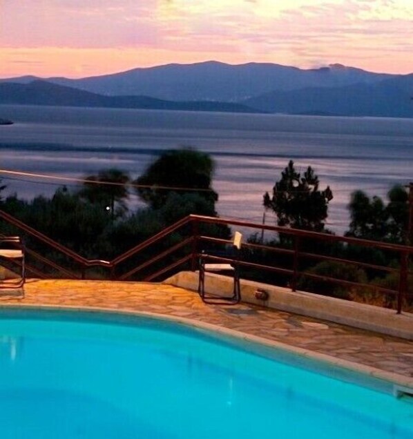 Pool and Aegean sea
