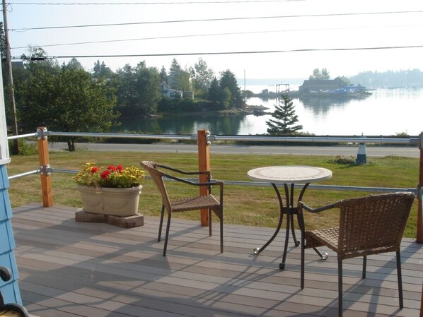 The front deck overlooking Bass Harbor