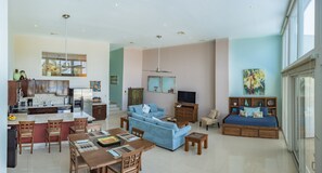 PANORAMIC VIEW OF LIVING AREA