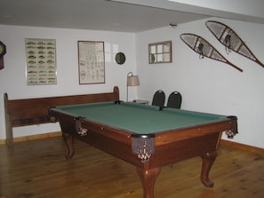 Pool table downstairs in the playroom