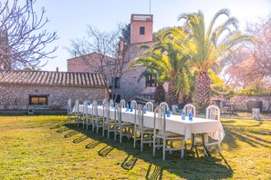 Outdoor banquet area