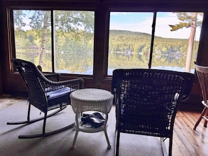 Unobstructed lake views across the length of the house.