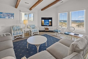 Top-Level Living Room with Screened Porch Access