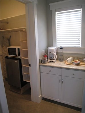 Coffee area and walk in closet