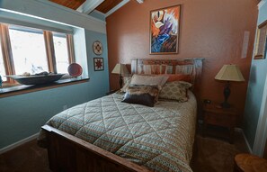 Front bedroom has queen bed and private bath