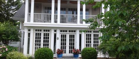 Front of House - Sunny porch below - Screened porch above!