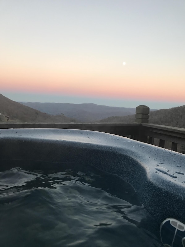 Sunset view from hot tub.