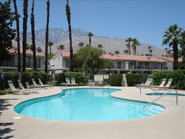 YOUR POOL & HOT TUB, WITH A BEAUTIFUL  VIEW OF THE MOUNTAINS.