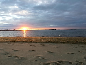 Beach in the front of the cottage. The water is warm and shallow for exploring.