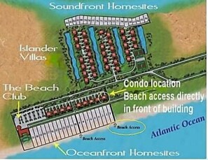 Location of Condo building at Islander Resort  (front right beside vacant land)