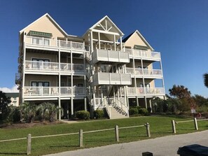 View of bldg from ocean side. Our condo is bottom right