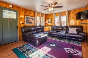 Large sectional with TV and DVD player