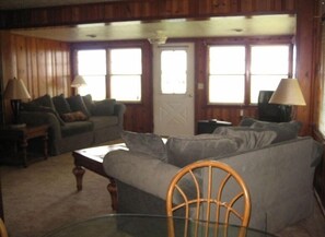 Living Room with all windows looking at Lake
