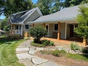 Keyless entry is at this side door on front porch. Easy access—just 2 steps!