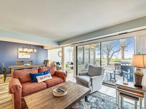 Living Room with Views of Calibogue Sound at 1414 South Beach Villa