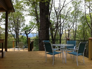 Deck on east side great for breakfasting and bird watching