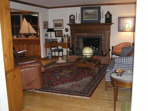 Library fireplace