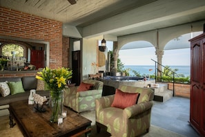 Living Room Area with Jacuzzi & view in the background