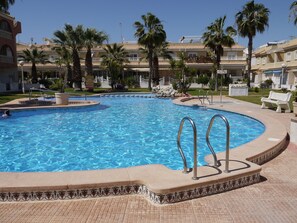 The main pool with the childrens pool at the far end