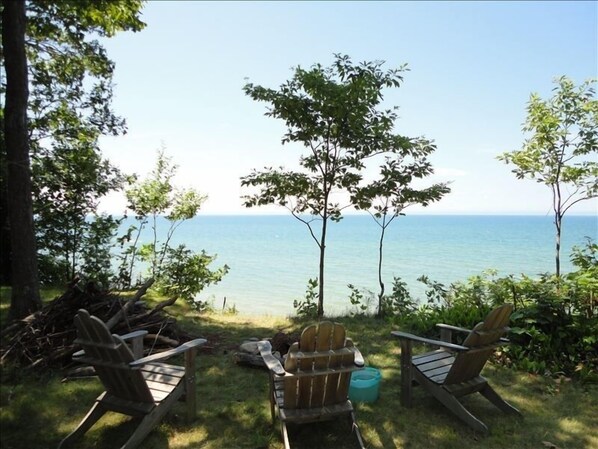 Adirondack chairs on the bluff