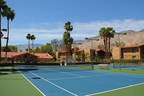 Four newly surfaced tennis courts
