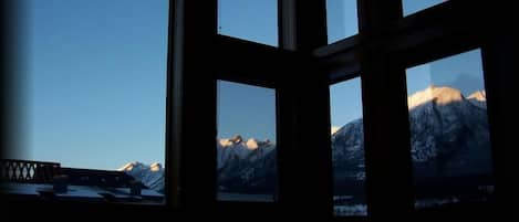 Breathtaking views from massive walls of glass in the living room!