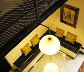 View of the dining corner from the mezzanine