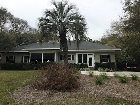 Front view of home in winter