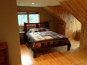 2nd floor master bedroom, queen bed with walk-in shower bath.