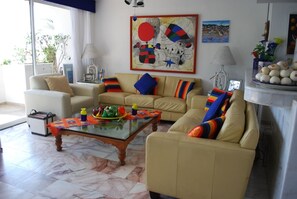 Living Room - 2 leather sofas and leather chair