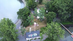 View From Drone of event deck & Watch Point & property