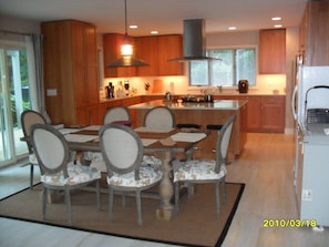 A brand new dining table and chairs