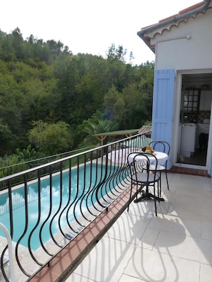 Upper Terrace with side door to Kitchen