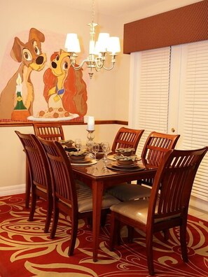 Dining Area with Romantic
Disney Mural 