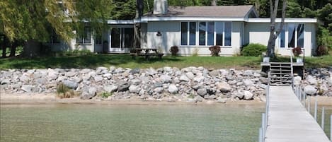 Beautiful Lake front home with dock and private beach