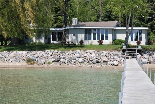 Beautiful Lake front home with dock and private beach