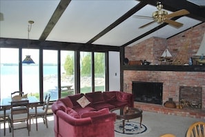 Comfortable family room with a beautiful view of lake Charlevoix