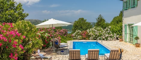 VILLA TRIBALJ - KVARNER oleander sundeck terrace by the pool in complete privacy