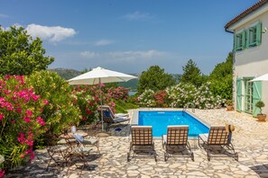 VILLA TRIBALJ - KVARNER oleander sundeck terrace by the pool in complete privacy