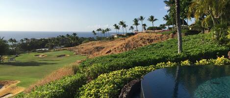 View from the Lanai over the 9th hole of the Mauna Kea Golf Course
